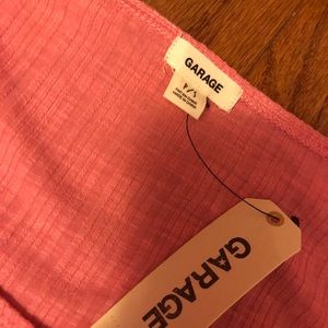 Pink Crop top tie shirt